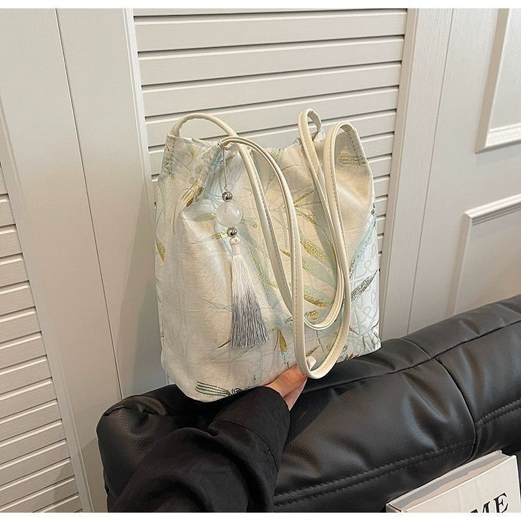 New Chinese Style Chinese Style Embroidery Large Capacity Commuter Shoulder Bag