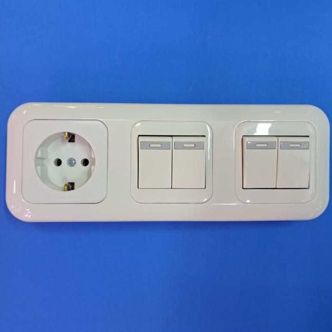 Original STOP KONTAK + SAKLAR 4 3gang PANASONIC