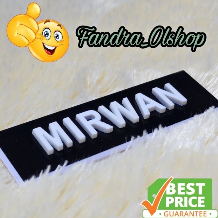 

Sale Papan Nama Timbul 3D / Name Tag Timbul 3D Akrilik /Dove (Max.10 Huruf)