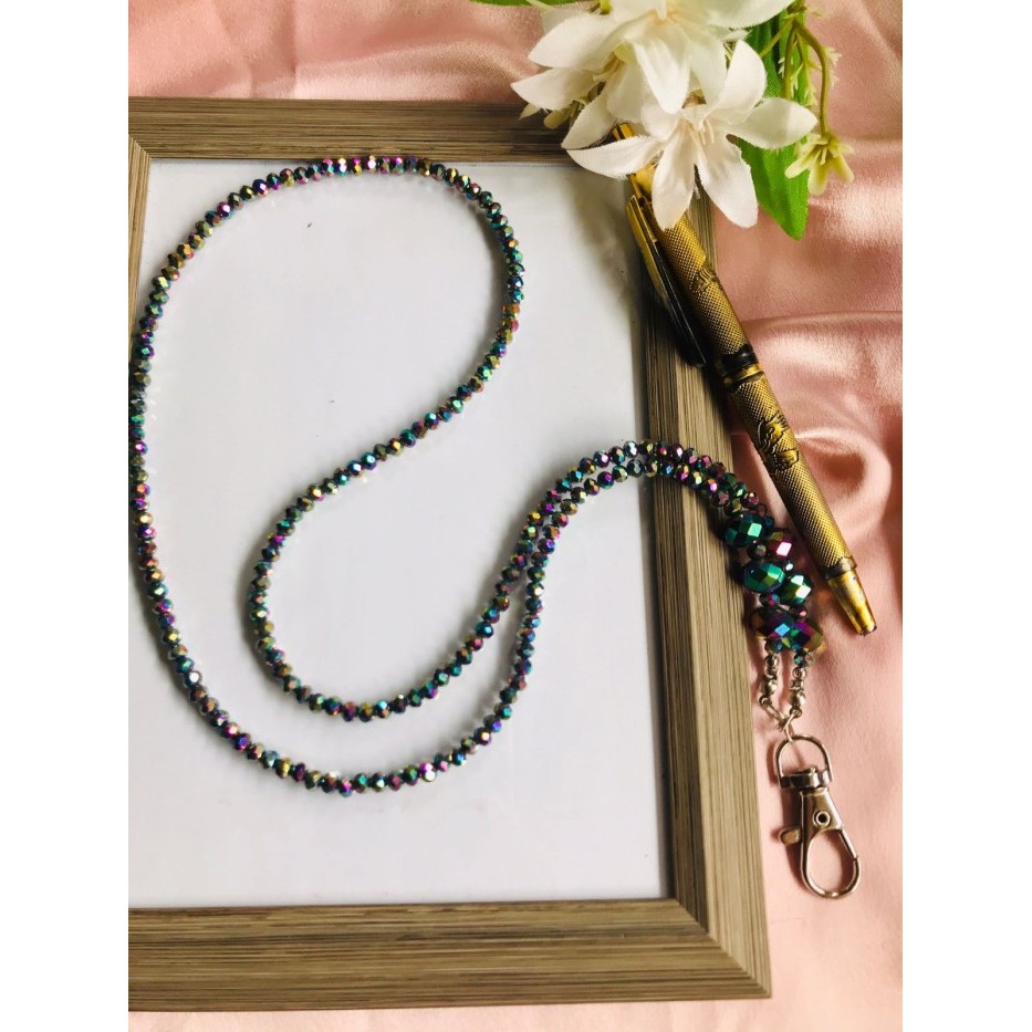 

Sale Lanyard Strap Name Tag Id Card Kristal Metalic Series