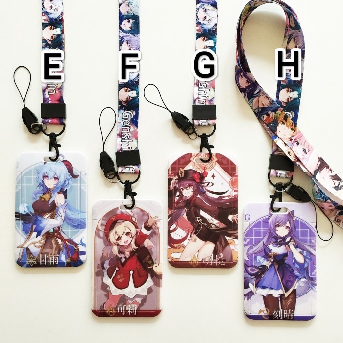 

Sale Genshin Impact Card Holder Lanyard 5 Klee Hu Tao Keqing Name Tag