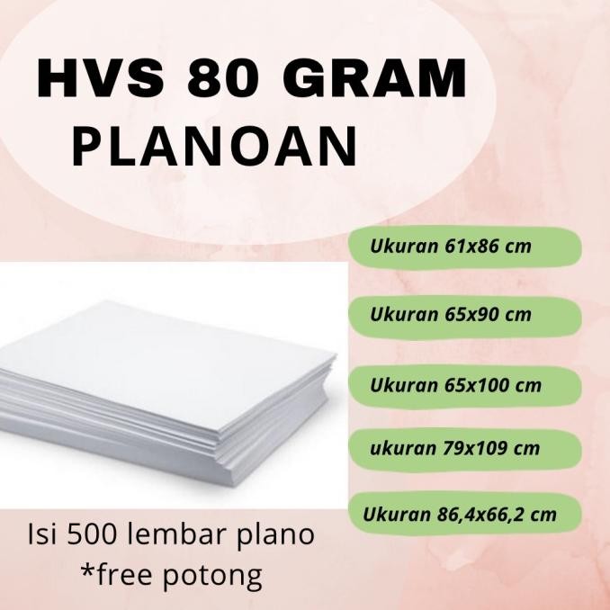 

Terbaru HVS 80 gsm ukuran Plano isi 500 lembar