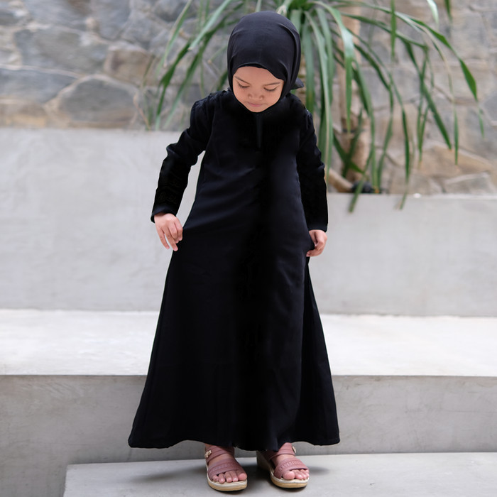 Promo Baju Gamis Abaya Hitam Anak Perempuan Turki 01 Brokat 3 4 5 6 8 9 10 11 12 13 Tahun Tanggung T