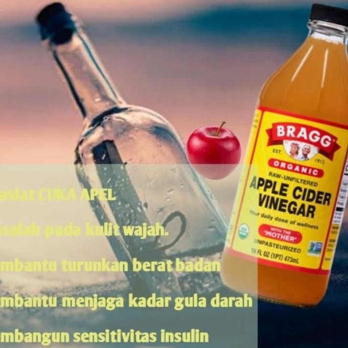 

Bragg Organic Cider Vinegar ( Cuka Apel ) 473 Ml,946 Ml Gratis 100G Heinz