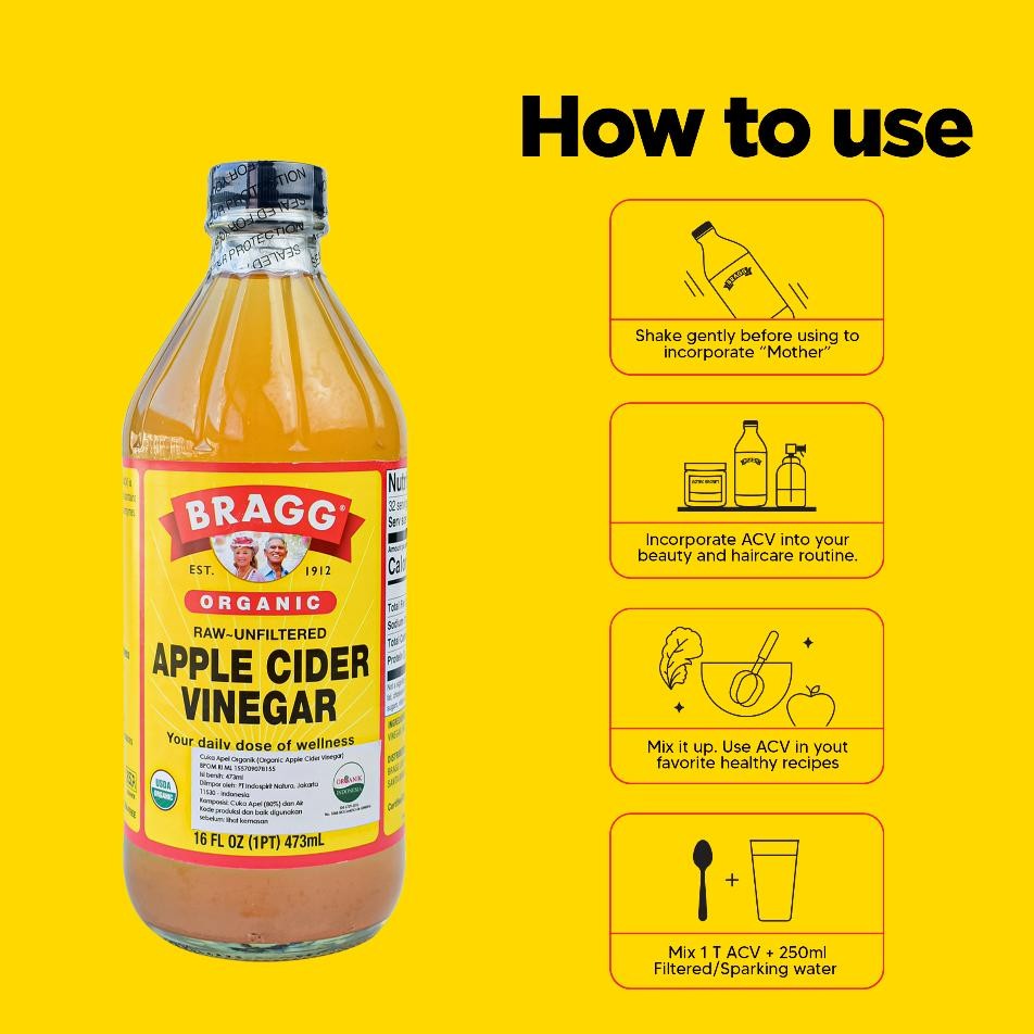 

Bragg Organic Cider Vinegar ( Cuka Apel ) 473 Ml