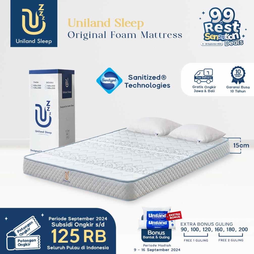 Uniland Sleep 90x200 / Single Size / Kasur Busa / Pocket Spring