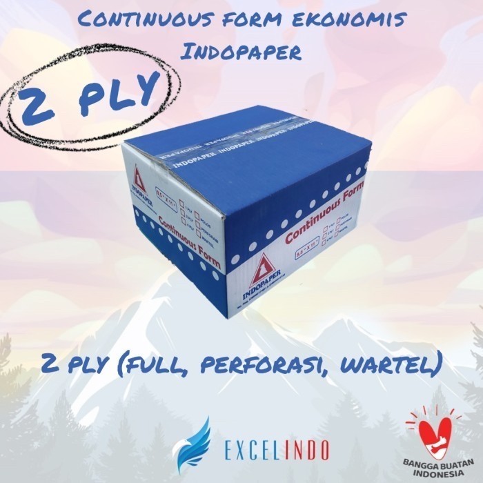 

Continuous Form 2 ply NCR Ekonomis UKURAN WARTEL merk Indopaper
