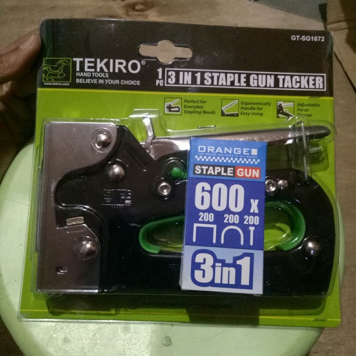 

steples 3 in 1 tekiro +isi steples Refill Stapler Gun 3in1 3 bentuk