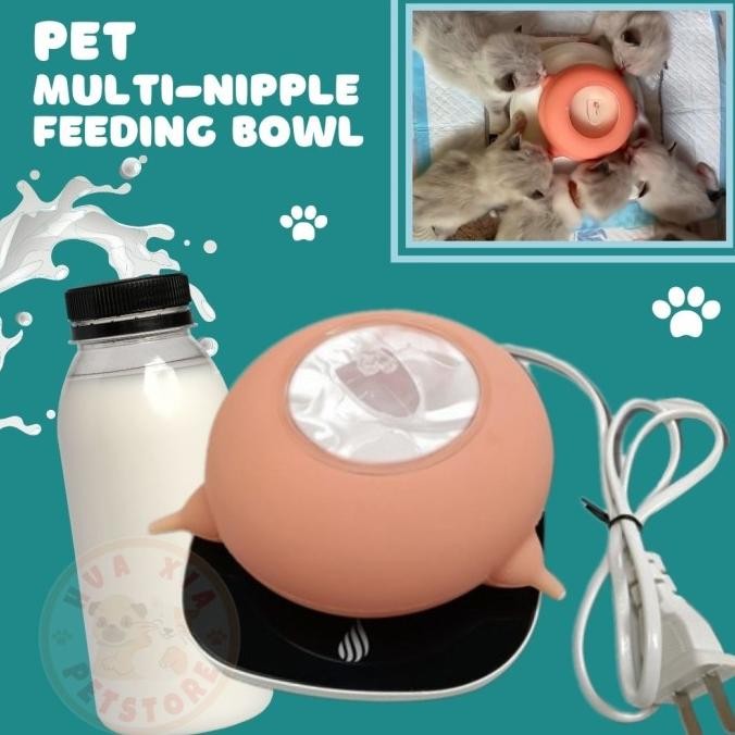 NEW Pet Milk Feeding Bowl Botol Susu Multi Nipples Feeder Puppy Kitten