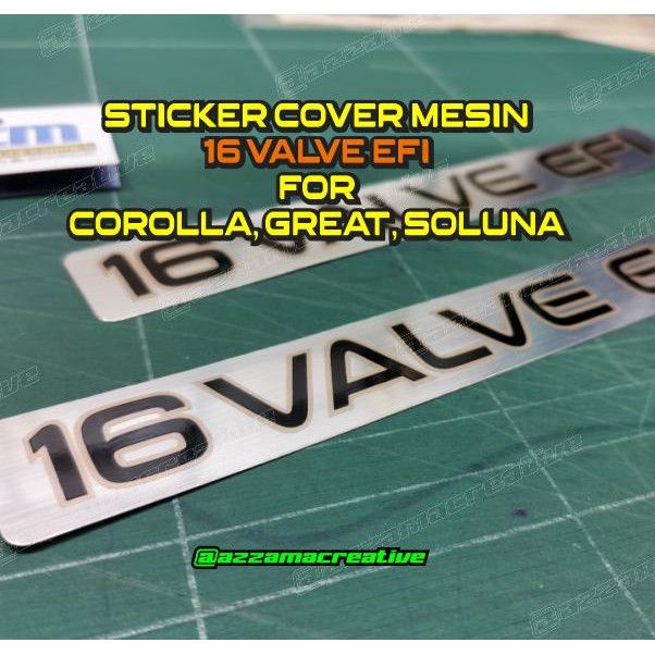 Terlaris Stiker Cover Mesin Soluna Corolla Great Corolla 16 Valve Efi Plat Engine Name