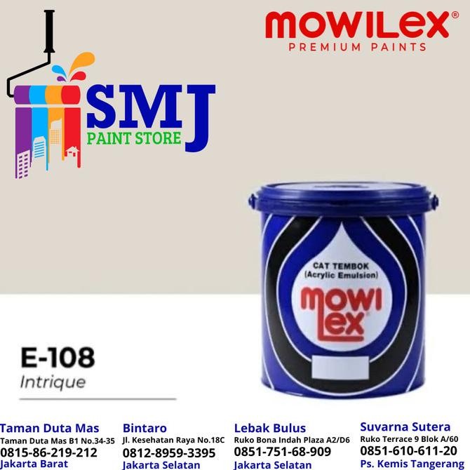 Cat Tembok Interior Mowilex Emulsion Warna Intrique E108 2,5L Murah Berkualitas