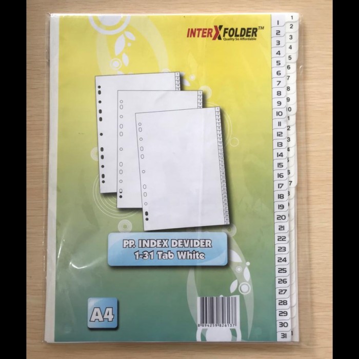 

TERBARU INTERX PP INDEX DIVIDER A4 1-31 WHITE BISA GRAB!