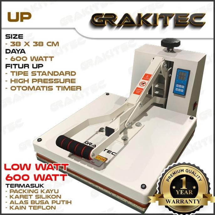 bantalan mesin press Mesin Press Sablon Kaos 38x38 600 Watt AUL