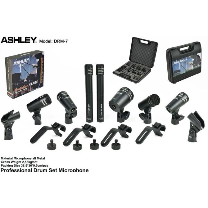 mic drum sennheiser Mic Drum 7 Set ASHLEY DRM7 Box Koper Mikropon Drum Mikrofon Musik BIN