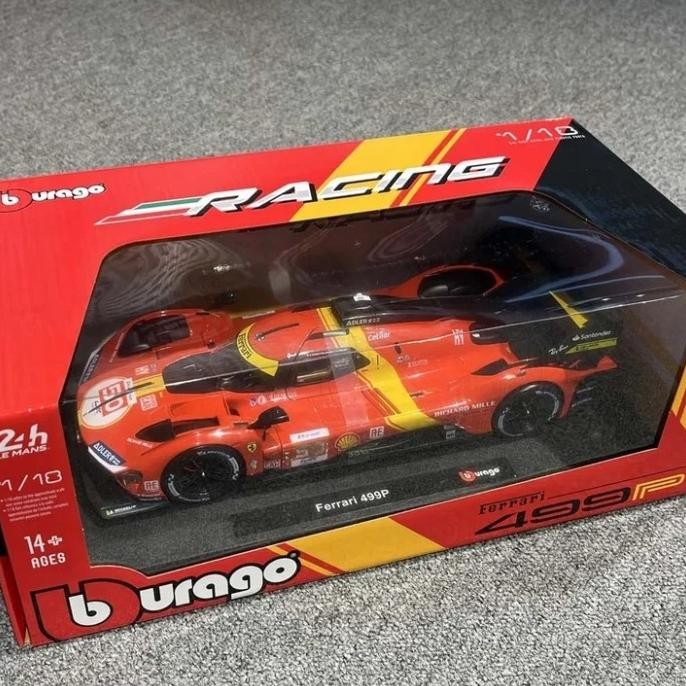 Diecast Mobil Bburago Hypercar Ferrari 499P Supercar Le Mans 1:18