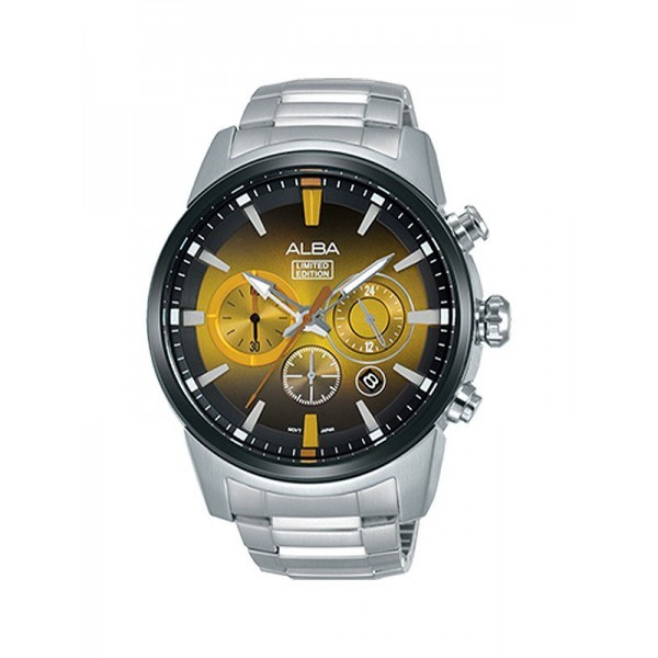 Jam Tangan Pria Alba Sign A Limited Edition Original  Garansi Resmi Stainless Steel Sport Silver-Bla