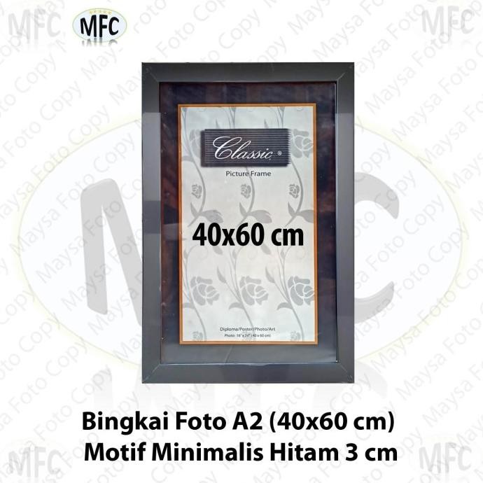 Bingkai Foto Frame Pigura 40x60 full 3cm Minimalis Hitam dan Putih 1912
