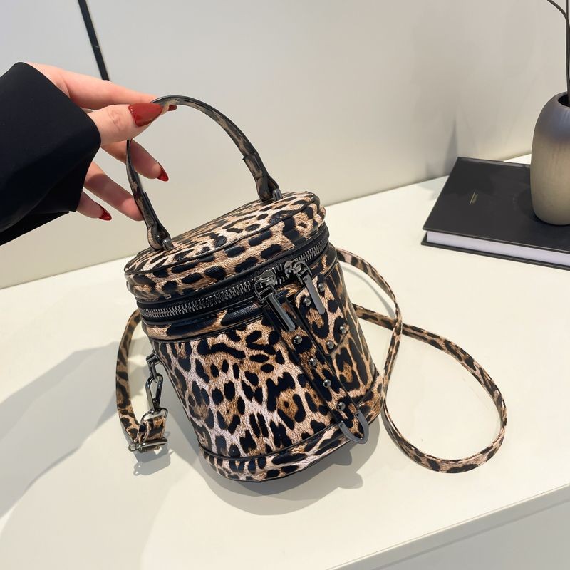 Tas Bucket Motif Macan Tutul, Tas Ember Motif Macan Tutul Bergaya Eropa dan Amerika