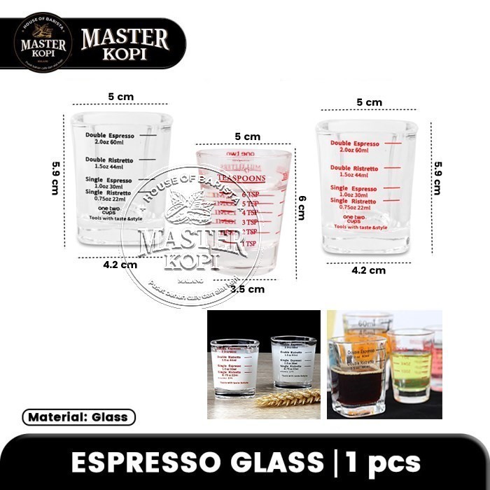 Gelas Takar Espresso Shot Sloki Glass Coffee Mug Cup (1pcs)