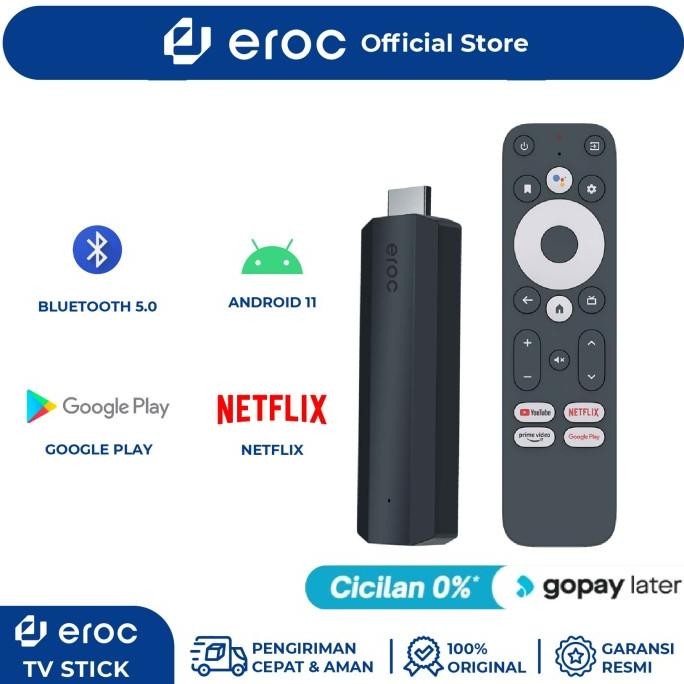 EROC TV Stick Android 11 - Full HD - Google Assistant - Model F1