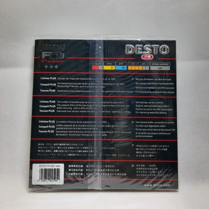 Donic Desto F4 / Karet Bet Pingpong