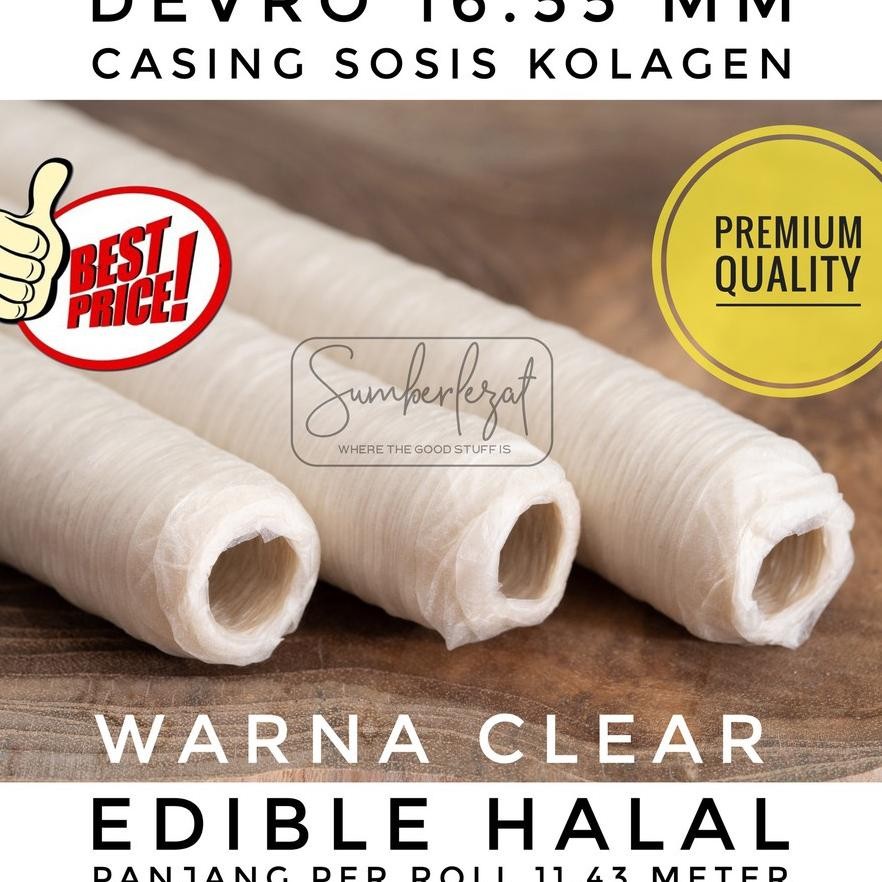 

DLWT2699 COD 16.55 mm CLEAR - Casing Selongsong Sosis Kolagen Collagen Edible Halal