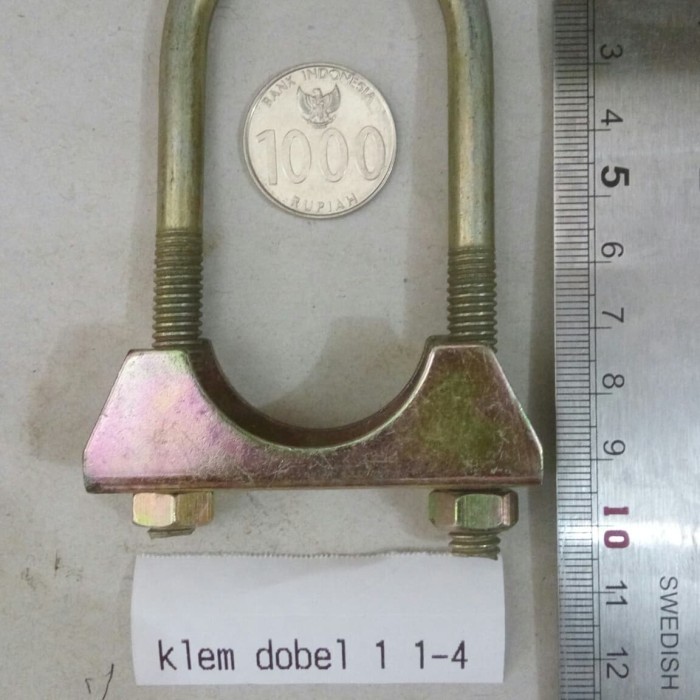 TERBARU Klem Pipa Besi 1 1/4" Panjang Double dobel