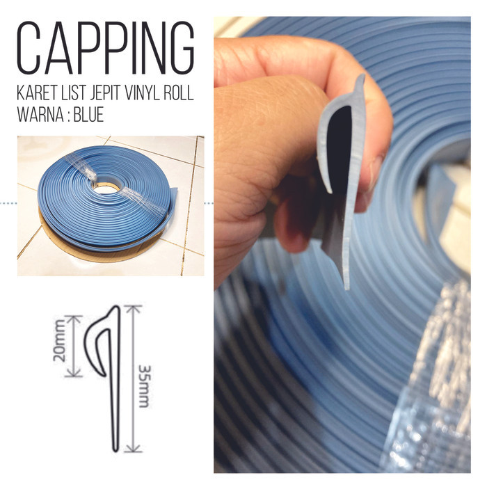 Capping karet vinyl roll/capping list penjepit vinyl roll(Rp30.000/m')