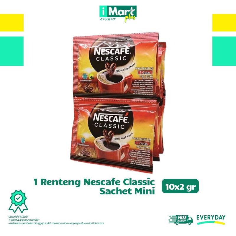 

Nescafe Classic 2gr - Kopi Instan Robusta Lampung Pilihan - Coffee, Coffe Black Bubuk Manis Espresso Susu