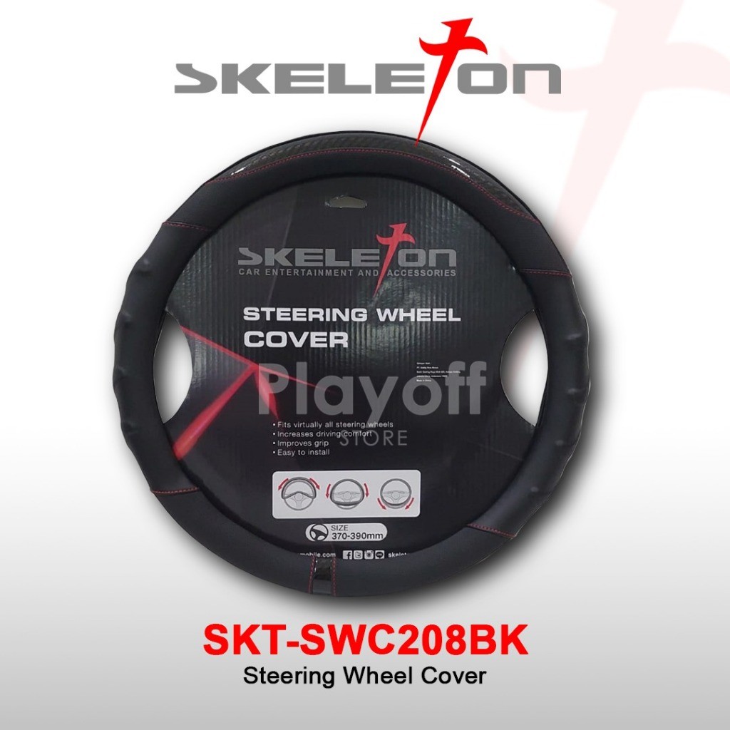 Cover Stir / Bungkus Stir Sarung Stir Kulit Mobil Skeleton Universal 14 inch - Steering Wheel Cover