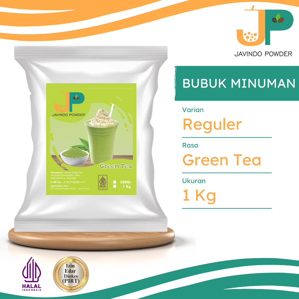

JAVINDO Bubuk Minuman Reguler Rasa Green Tea / Teh Hijau 1 Kg Javindo Powder