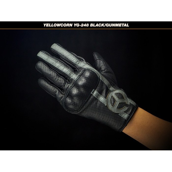 Sarung Tangan YellowCorn YG-248 Black Gunmet Leather Glove Yellow corn