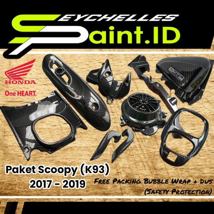 Paket Carbon Cover Tutup Honda Scoopy 2016-19 Esp Motif Kevlar