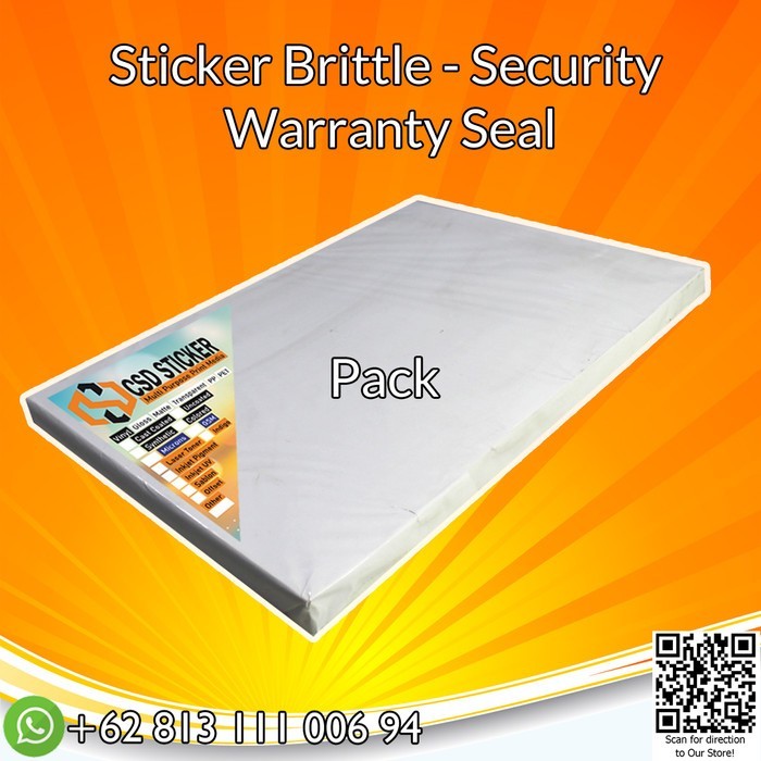 

Brittle Security Sticker / Stiker Pecah Telur/ Warranty Seal Repack