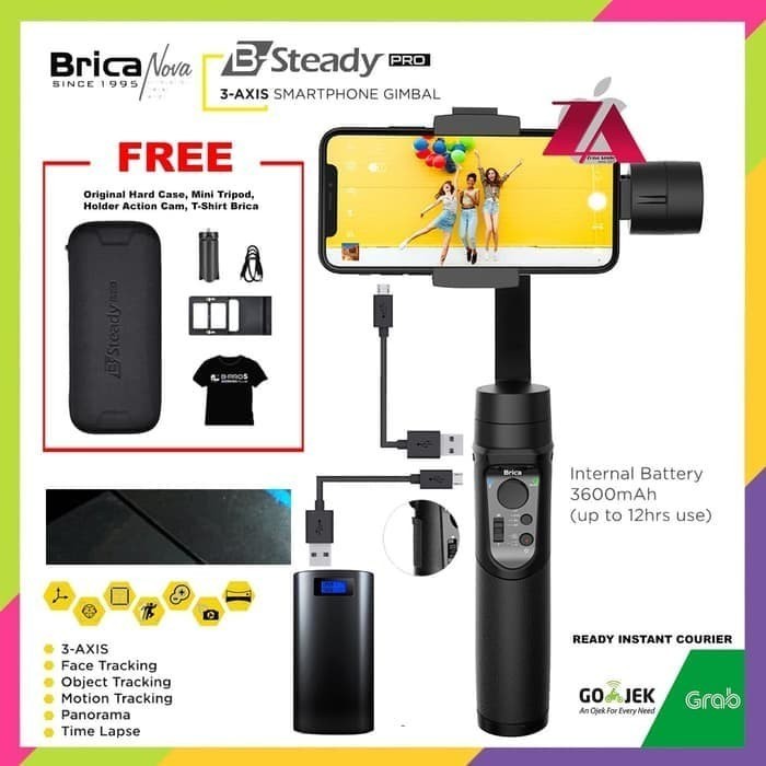 Brica B-Steady Pro 3-Axis Stabilizer Gimbal Smartphone / Stabilizer Hp