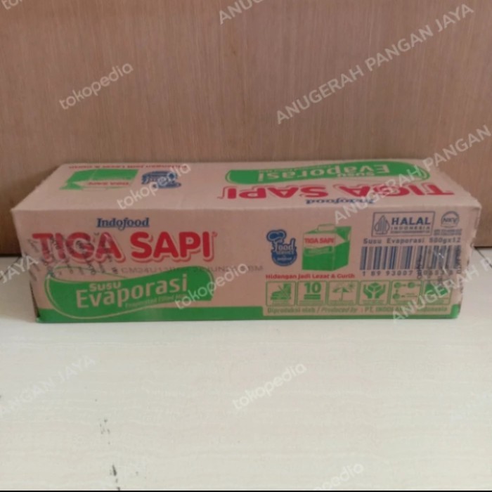 

Susu Evaporasi Tiga sapi KARTON isi 500g x 12 pcs