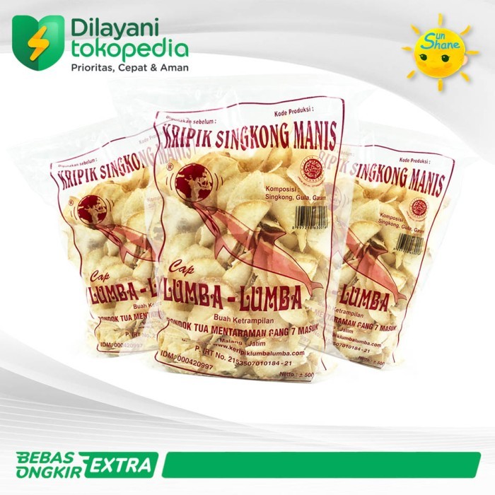 

Bundling 3 keripik kripik singkong Cap Lumba Malang 500 gr 500gr 3pcs