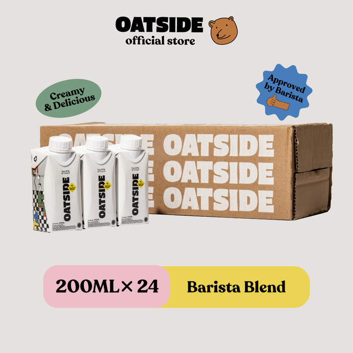 

OATSIDE Mini Cap Oat Milk Barista Blend 200ml (24 pcs/1 Karton) (Kemasan Tutup Botol) Susu Oat