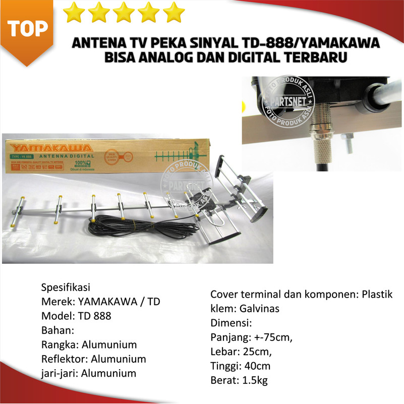 Antena TV Peka Sinyal TD-888/YAMAKAWA Bisa Analog dan Digital Terbaru