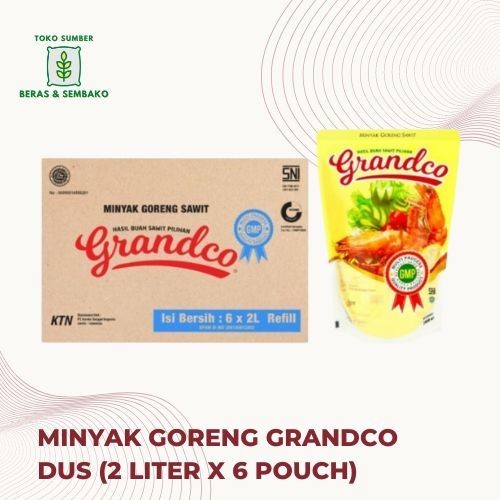 

Minyak goreng GRANDCO kemasan 2 liter - 1 dus isi 6 pouch