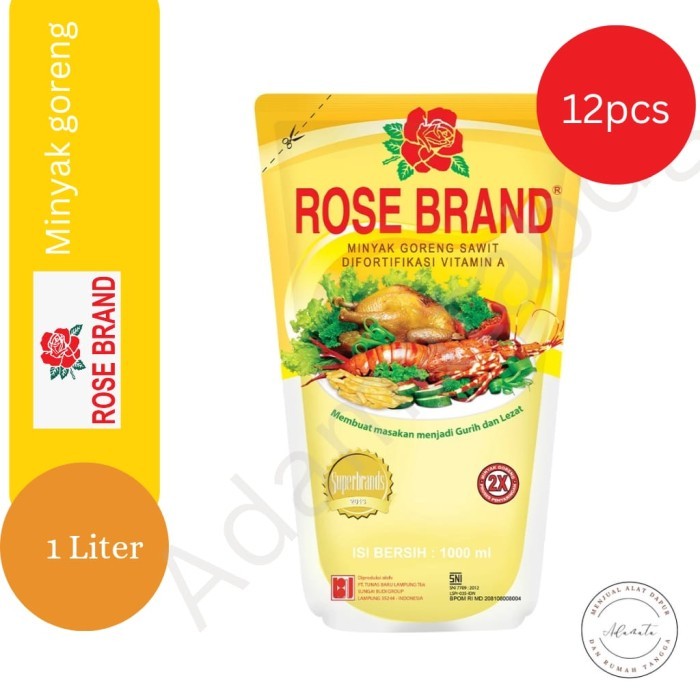 Adamata - Minyak Goreng Rose Brand 1 Liter (1 Dus)