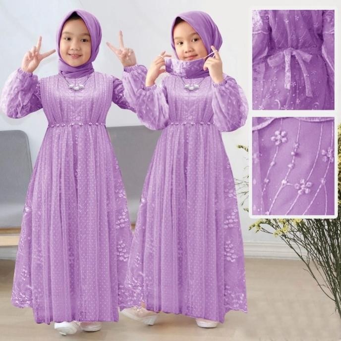 gamis anak perempuan muslim gamis pesta brokat mewah baju dress kid GAM