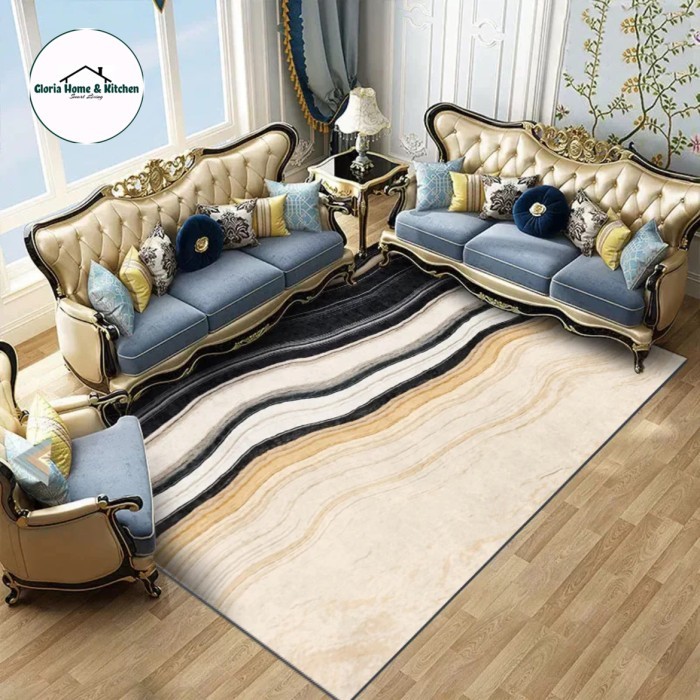 TERLARIS karpet lantai minimalis / karpet ruang tamu 100x150 - O