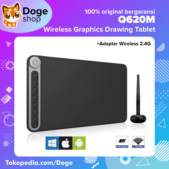 Huion Q620M Wireless Graphic Drawing Tablet Alt. Q11K HS611 HS64 H430P