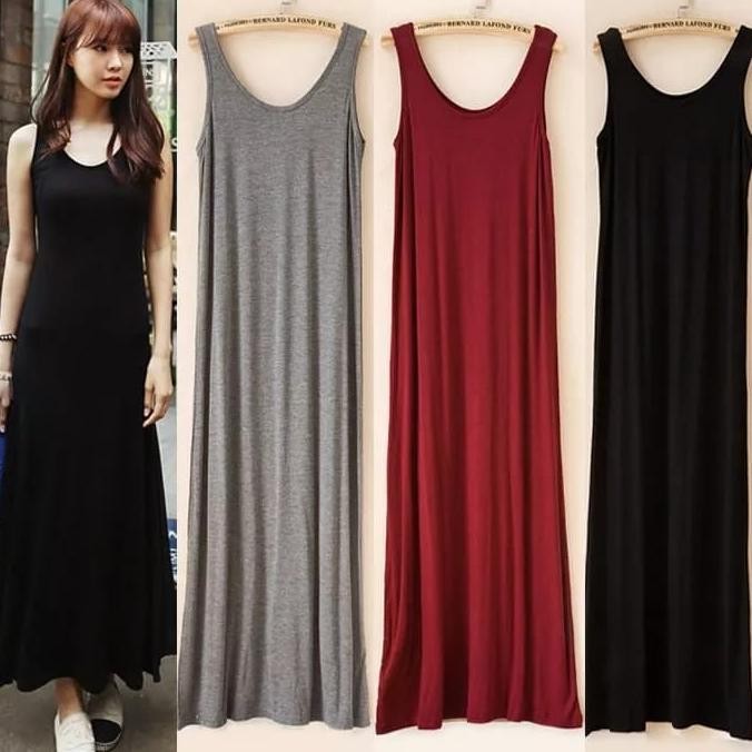 Singlet Panjang Inner Dalaman Panjang Dress Panjang Jumbo Tanktop Panj HT