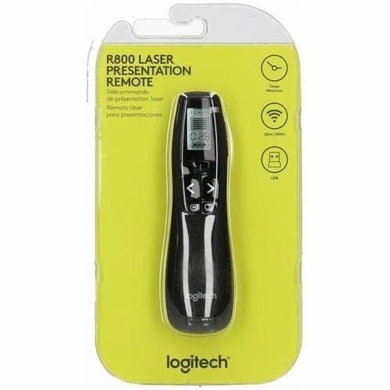Logitech R800 Laser Presentation Remote,Green Laser Pointer Presentasi