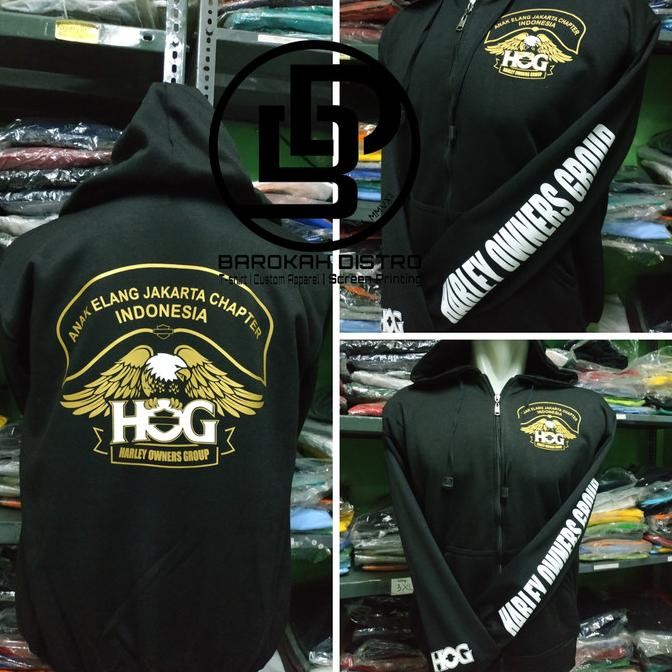 SWEATER HOODIE ZIPPER HOG ANAK ELANG JAKARTA - HARLEY OWNER GROUP