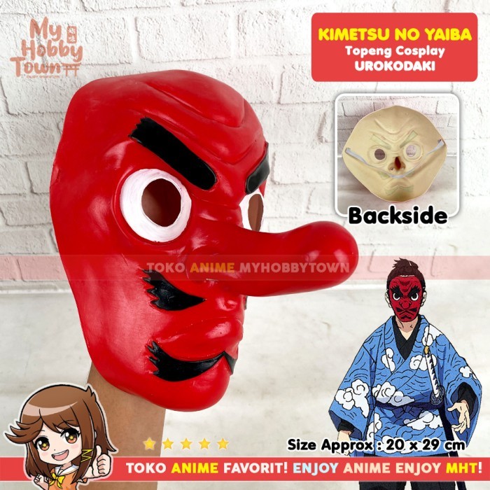 Topeng Anime Cosplay Demon Slayer Kimetsu no Yaiba Urokodaki Tengu
