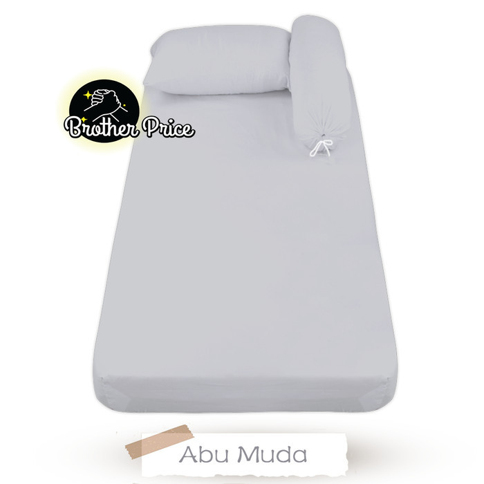 Sprei Sprei Polos 90x200 Sprei No 4 Single Sudut Karet - Light Grey, SAJA-90x200x15 polos terbaru