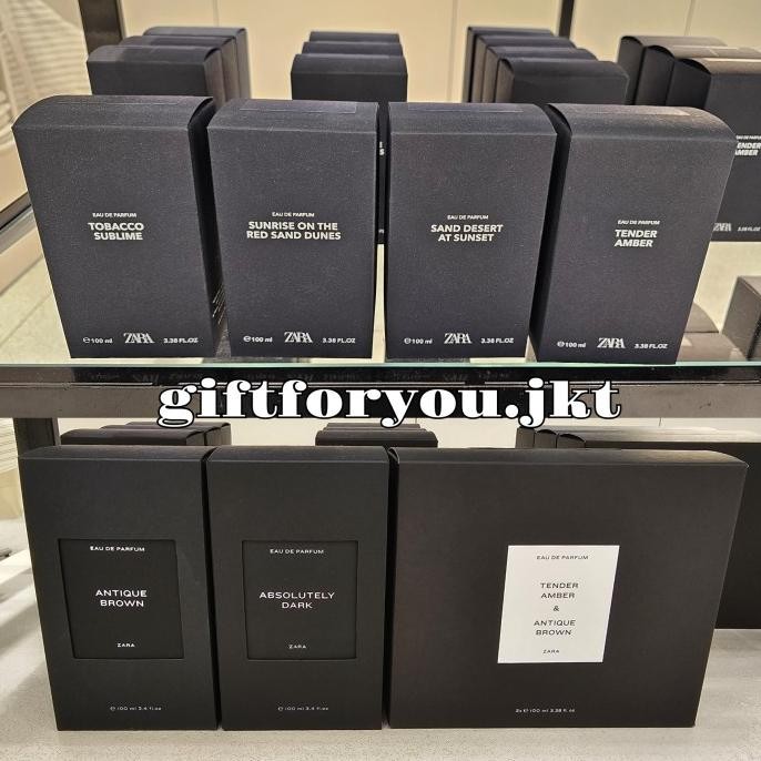 Parfum Zara Paket Isi 2 Botol : Tender Amber + Antique Brown EDP 2x100 ml Original Man Perfume Cowok